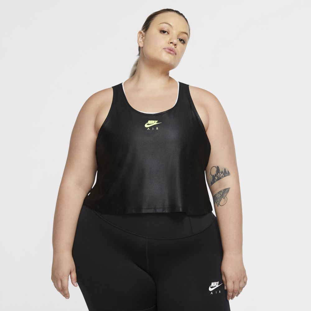 Nike W Nk Air Tank Camiseta Manga Sisa negro de mujer para correr