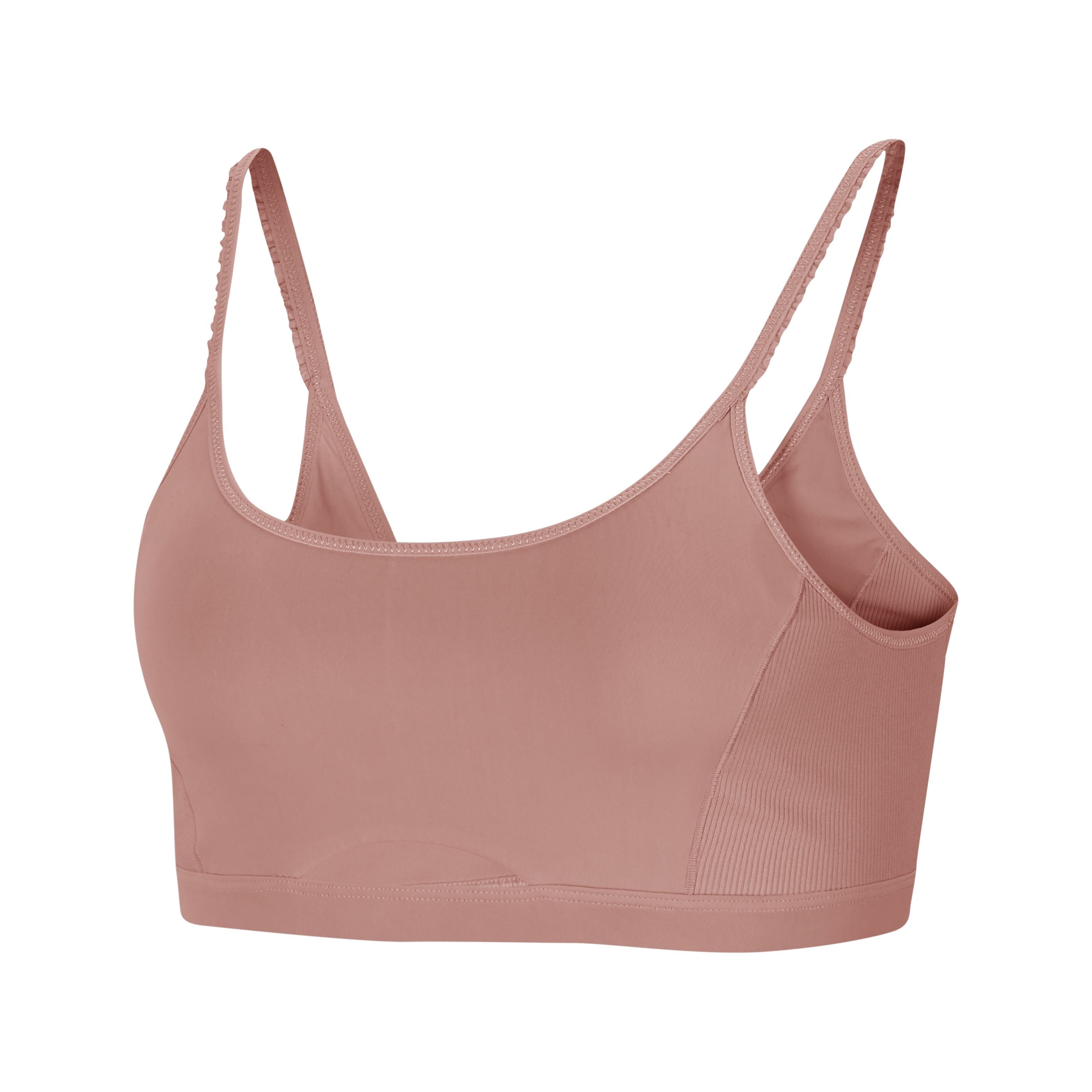 Nike Indy Luxe Yoga Bra Nvlty Top rosado de mujer para entrenamiento
