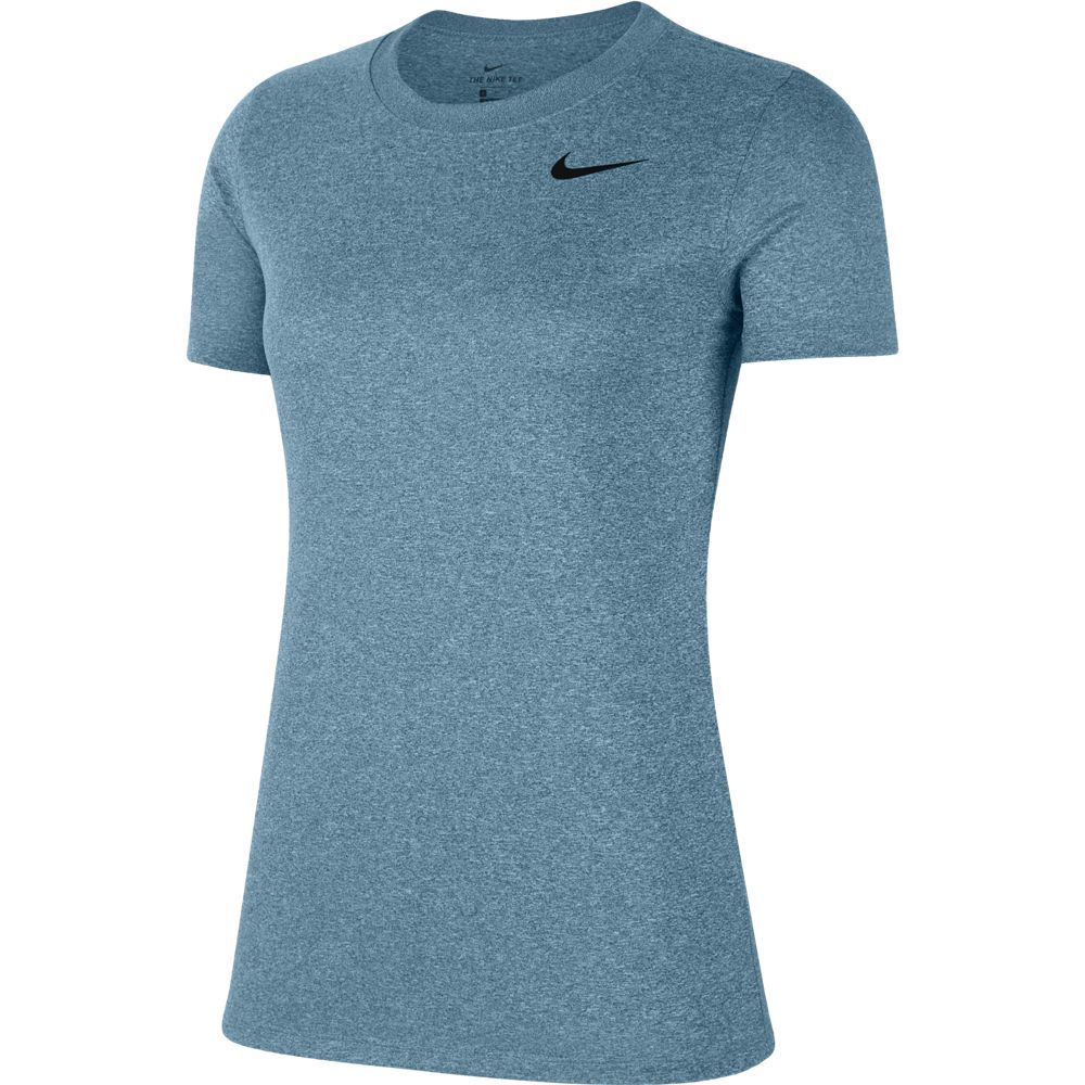 Nike W Nk Dry Leg Tee Crew Camiseta Manga Corta azul de mujer para entrenamiento