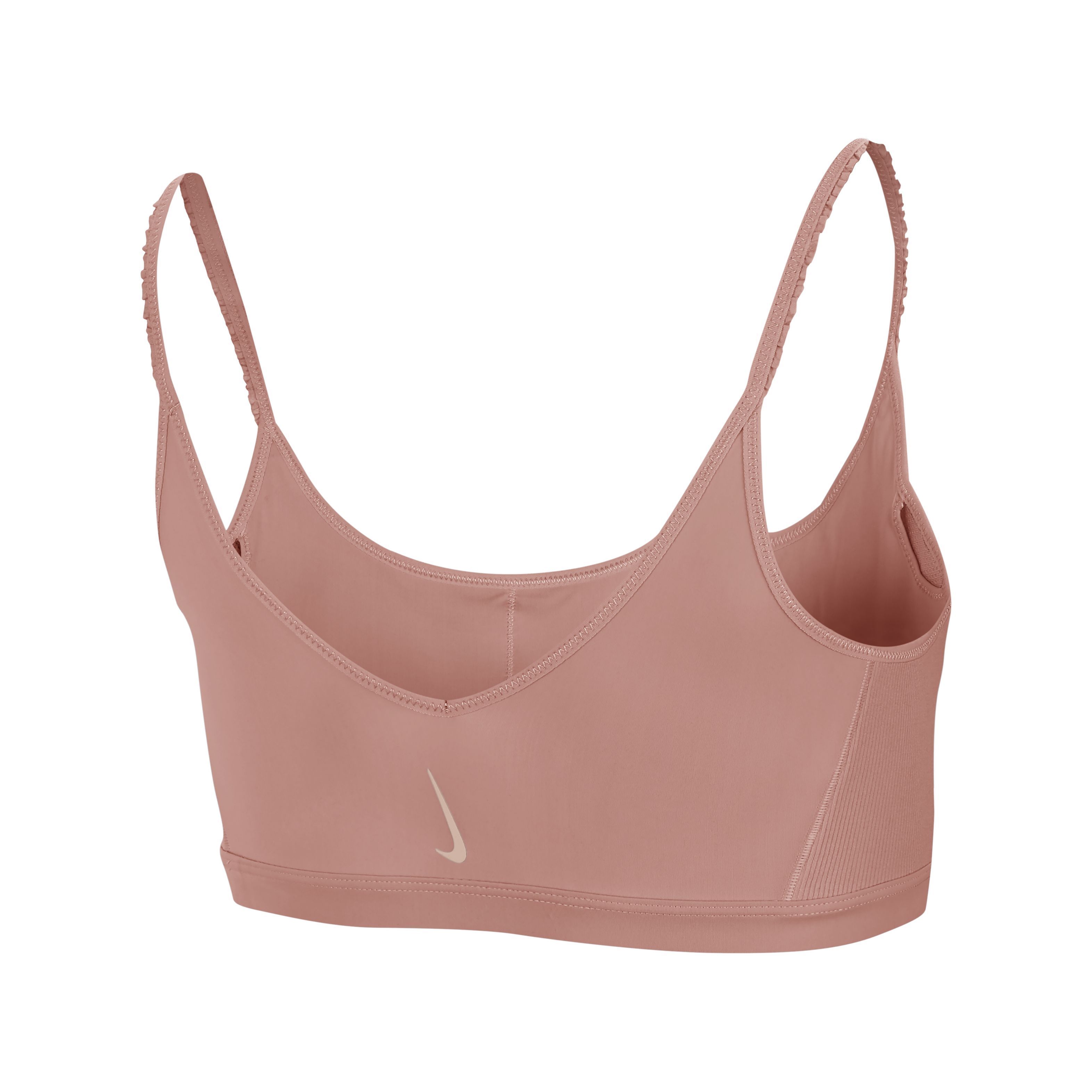 Nike Indy Luxe Yoga Bra Nvlty Top rosado de mujer para entrenamiento