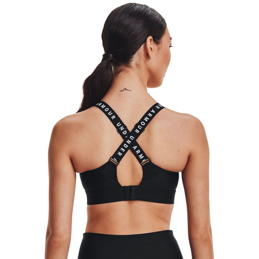 UA Infinity High Bra Top negro de mujer para entrenamiento
