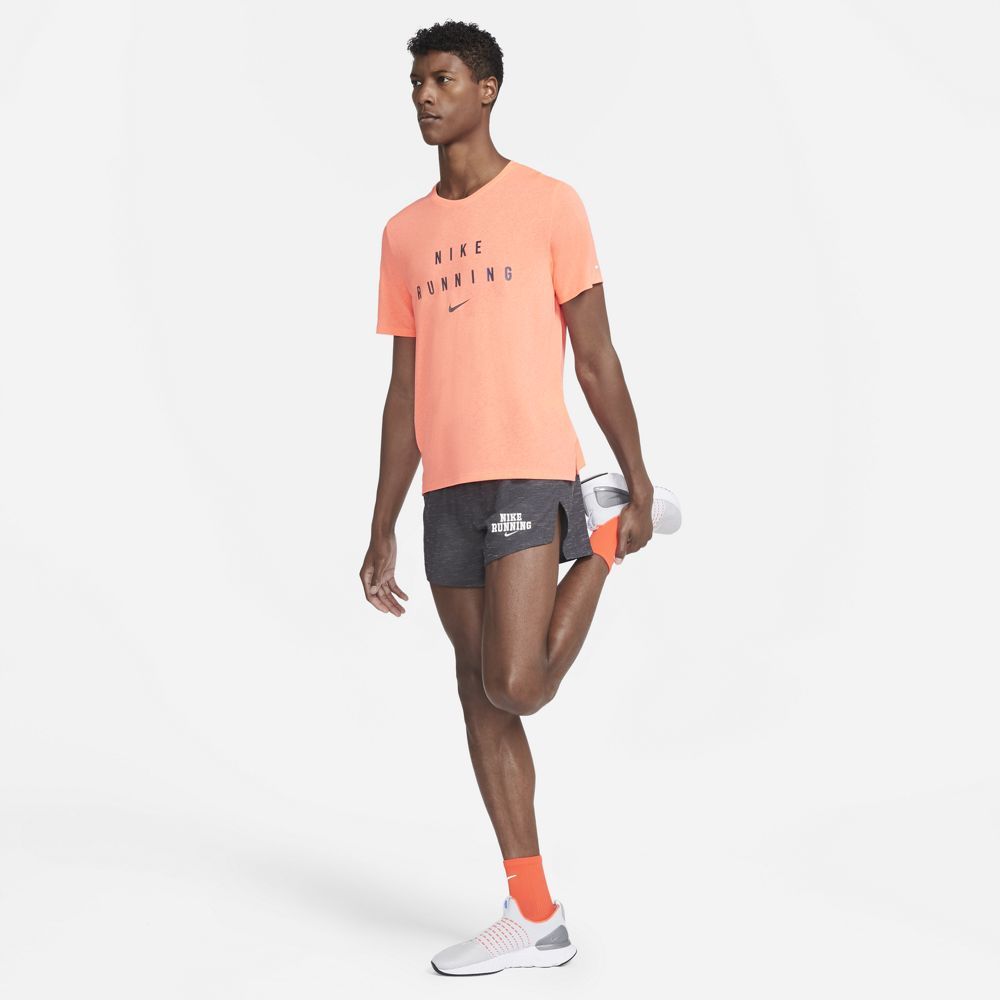 Nike M Nk Df Miler Top Ss Gx Rd Camiseta Manga Corta naranja de hombre para correr