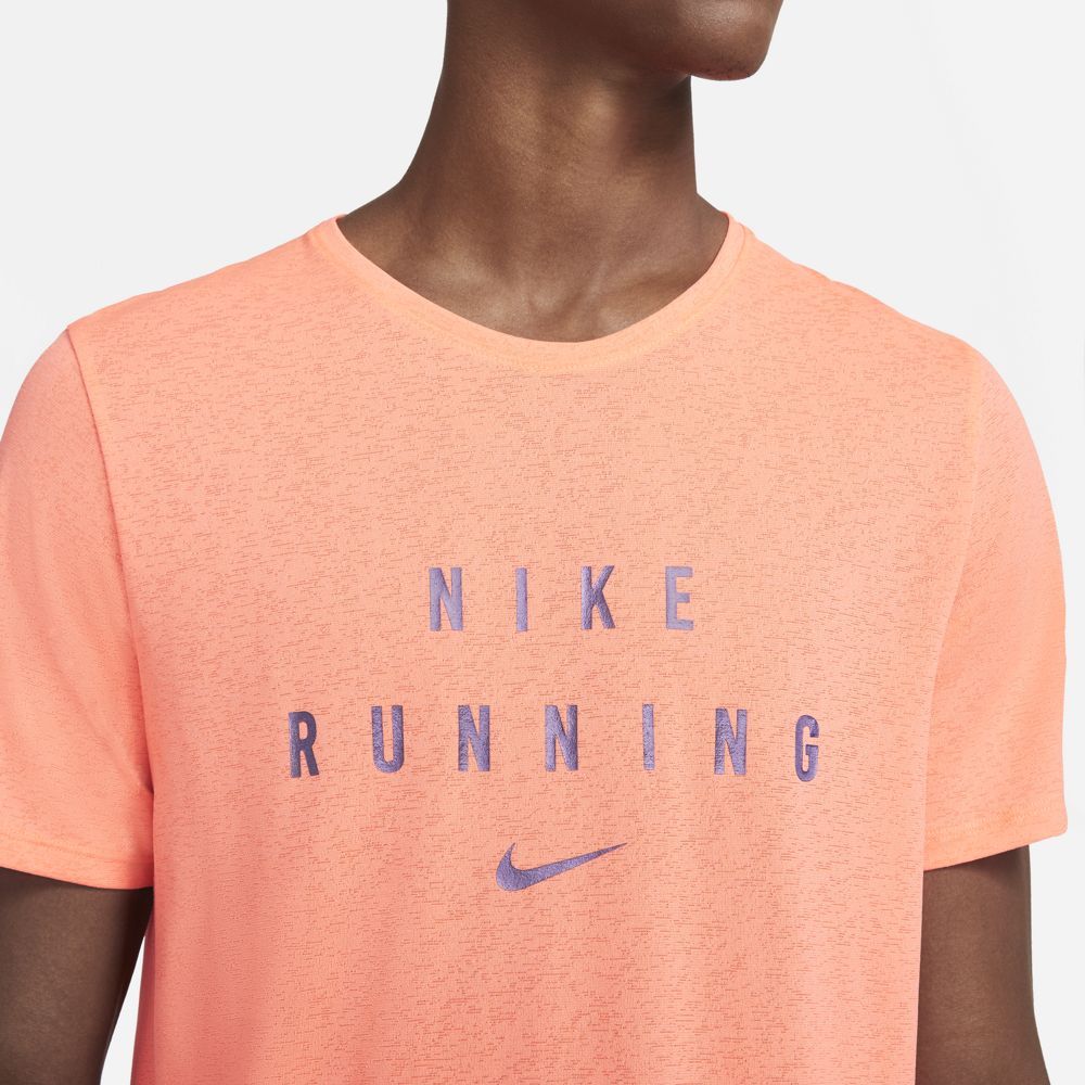 Nike M Nk Df Miler Top Ss Gx Rd Camiseta Manga Corta naranja de hombre para correr