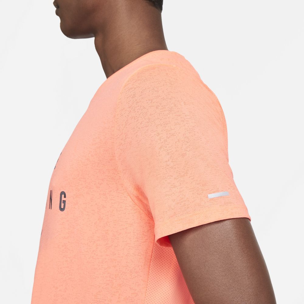 Nike M Nk Df Miler Top Ss Gx Rd Camiseta Manga Corta naranja de hombre para correr