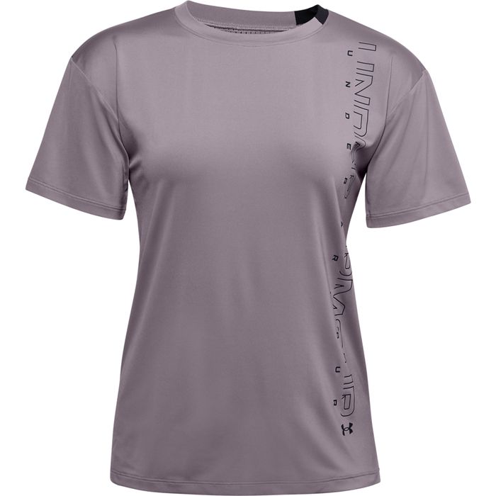 Camiseta-Manga-Corta-under-armour-para-mujer-Armour-Sport-Graphic-Ss-para-entrenamiento-color-morado.-Frente-Sin-Modelo