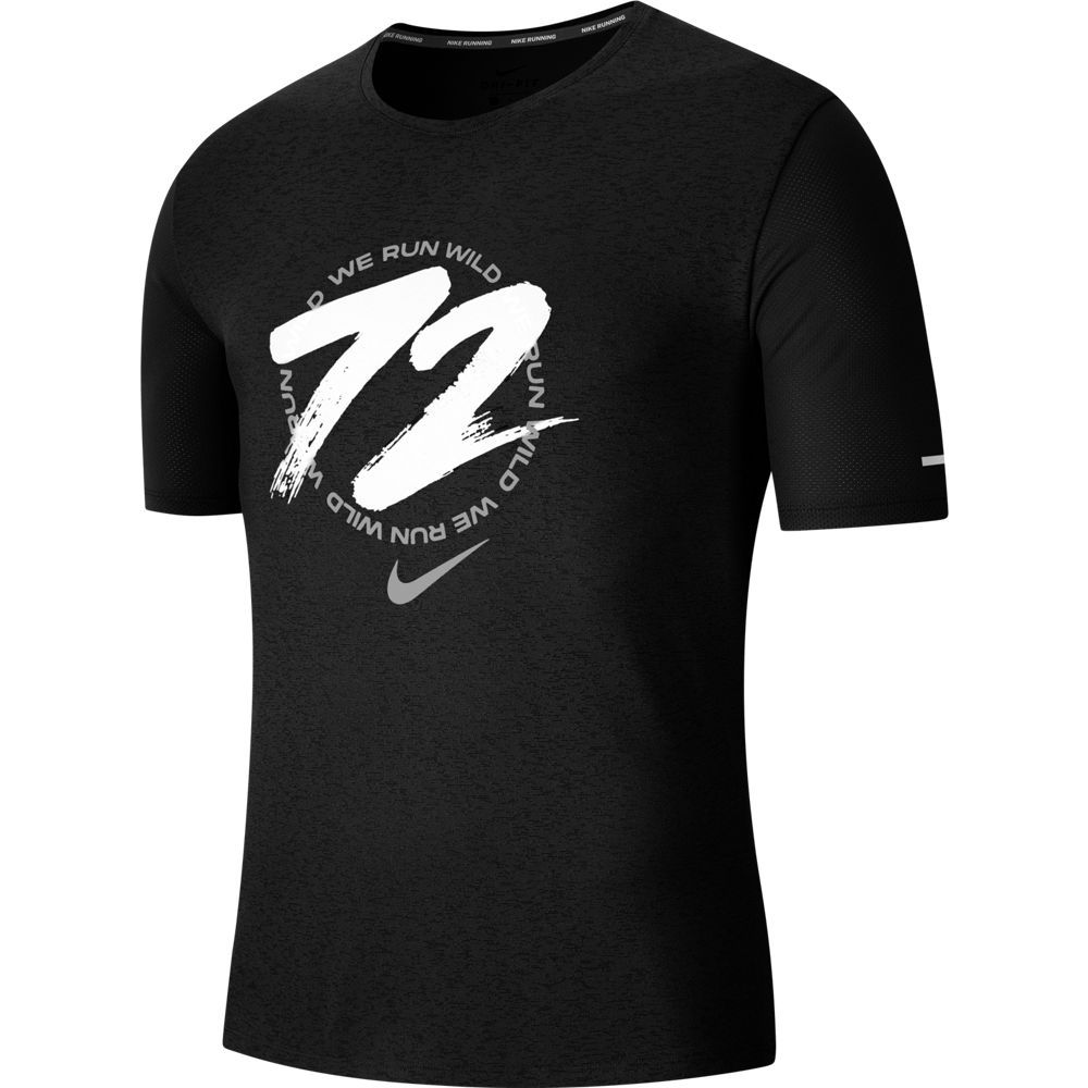Nike M Nk Df Miler Top Ss Wr Gx Camiseta Manga Corta negro de hombre para correr