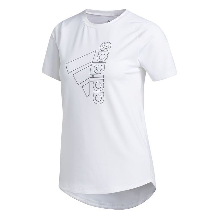 Camiseta-Manga-Corta-adidas-para-mujer-Tech-Bos-Tee-para-entrenamiento-color-blanco.-Frente-Sin-Modelo