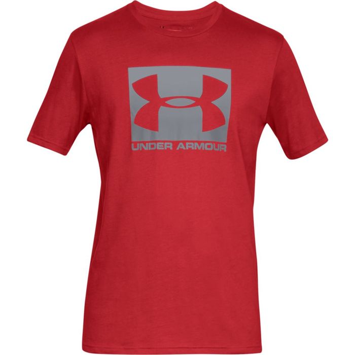 Camiseta-Manga-Corta-under-armour-para-hombre-Ua-Boxed-Sportstyle-Ss-para-entrenamiento-color-rojo.-Frente-Sin-Modelo