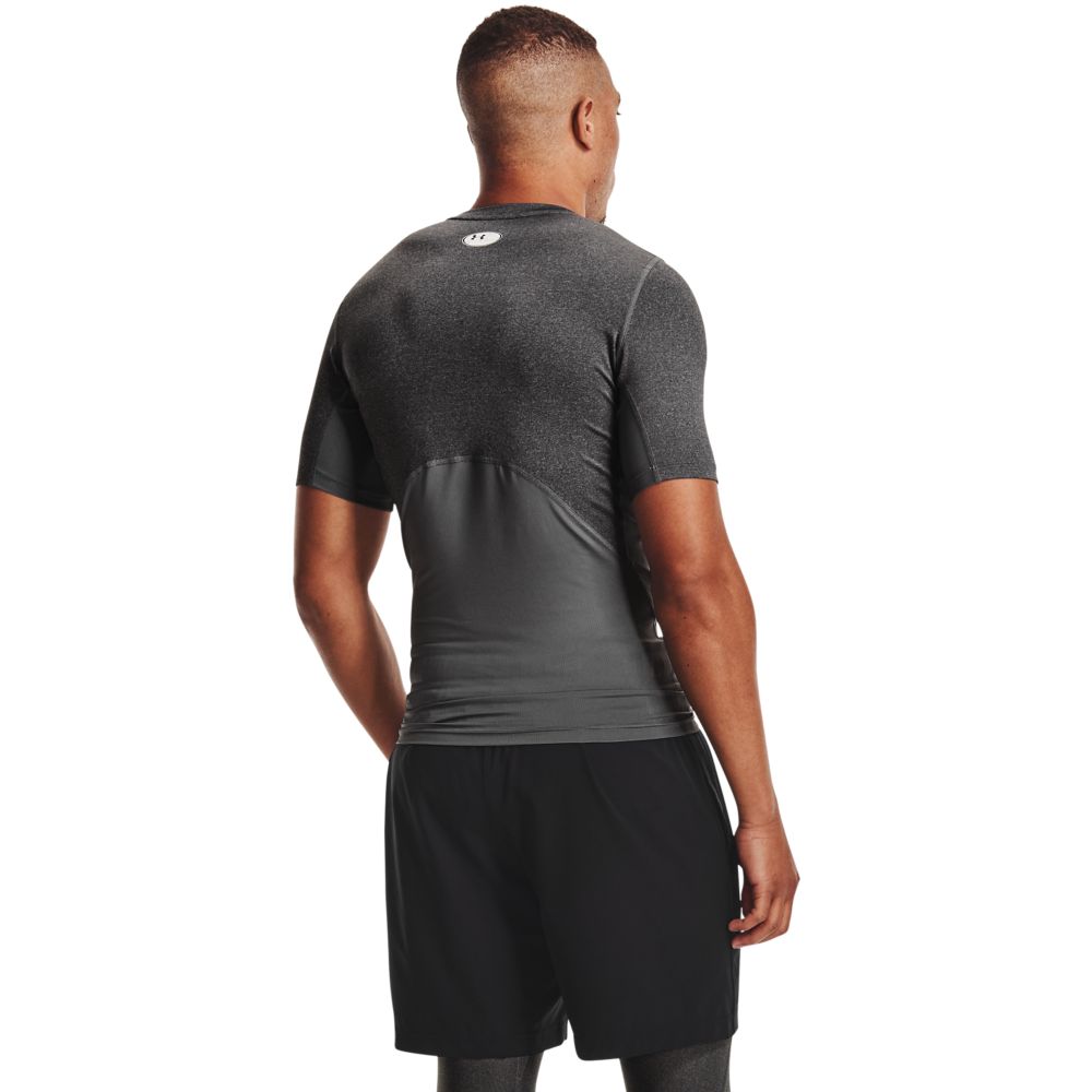 UA Hg Armour Comp Ss Camiseta De Compresión gris de hombre para entrenamiento