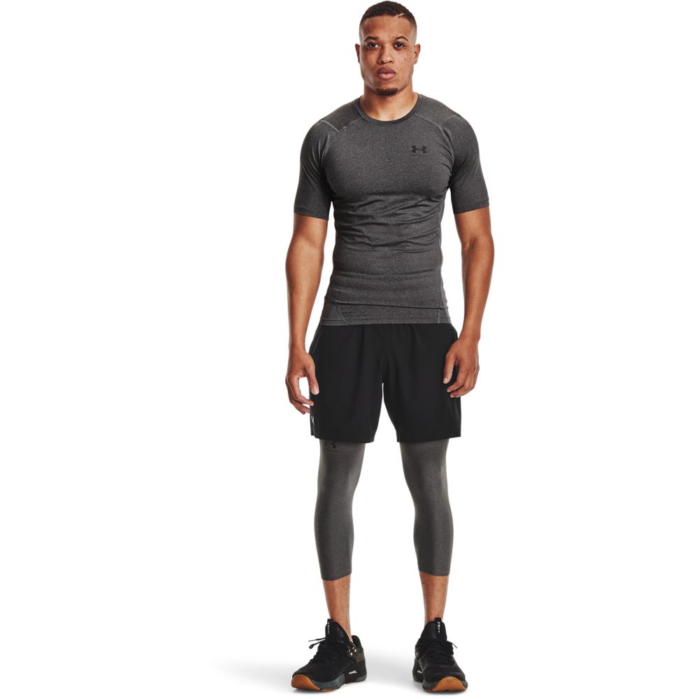 UA Hg Armour Comp Ss Camiseta De Compresión gris de hombre para entrenamiento