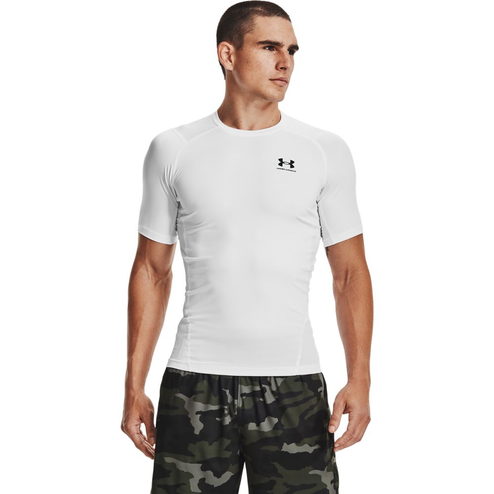 UA Hg Armour Comp Ss Camiseta De Compresión blanco de hombre para entrenamiento