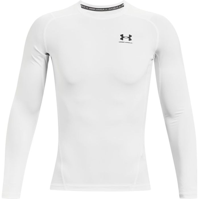 Camiseta-De-Compresion-under-armour-para-hombre-Ua-Hg-Armour-Comp-Ls-para-entrenamiento-color-blanco.-Frente-Sin-Modelo