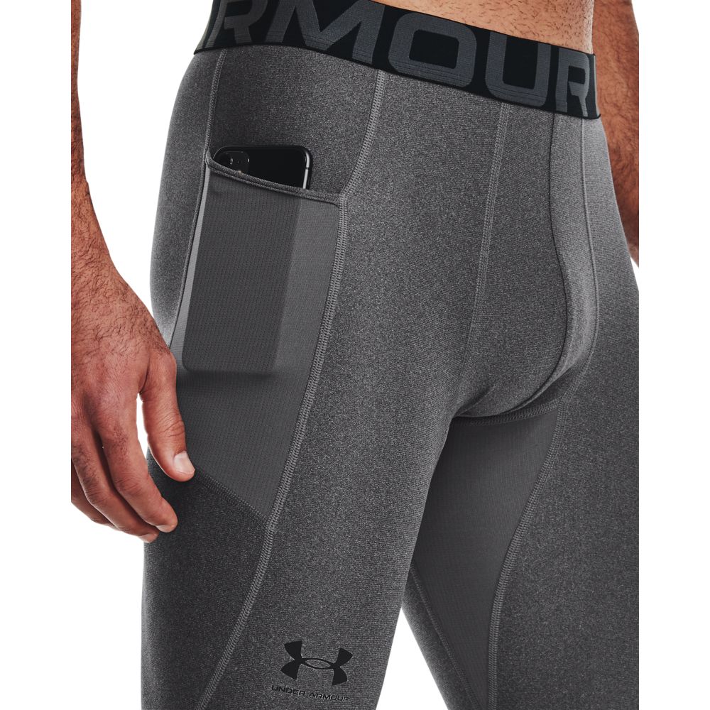 UA Hg Armour Leggings Licra gris de hombre para entrenamiento