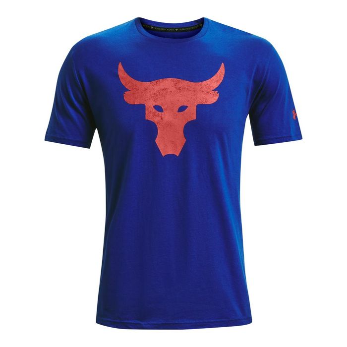 Camiseta-Manga-Corta-under-armour-para-hombre-Ua-Pjt-Rock-Brahma-Bull-Ss-para-entrenamiento-color-azul.-Frente-Sin-Modelo