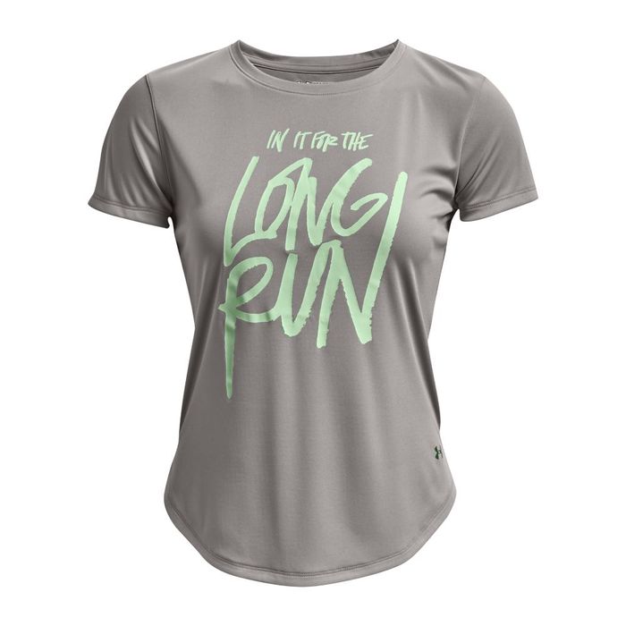 Camiseta-Manga-Corta-under-armour-para-mujer-Ua-Long-Run-Graphic-Ss-para-correr-color-gris.-Frente-Sin-Modelo
