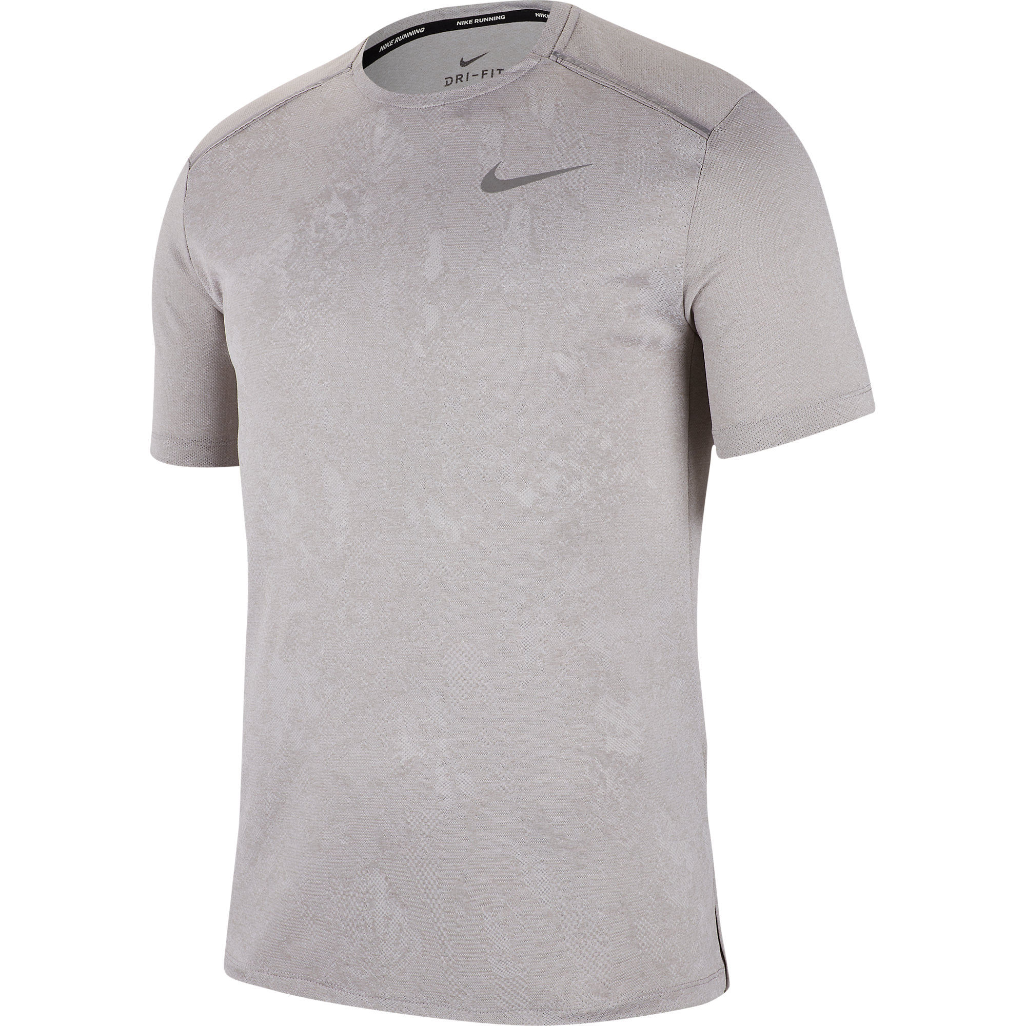 Nike M Nk Dry Miler Top Ss Jac Gx Camiseta Manga Corta gris de hombre para correr