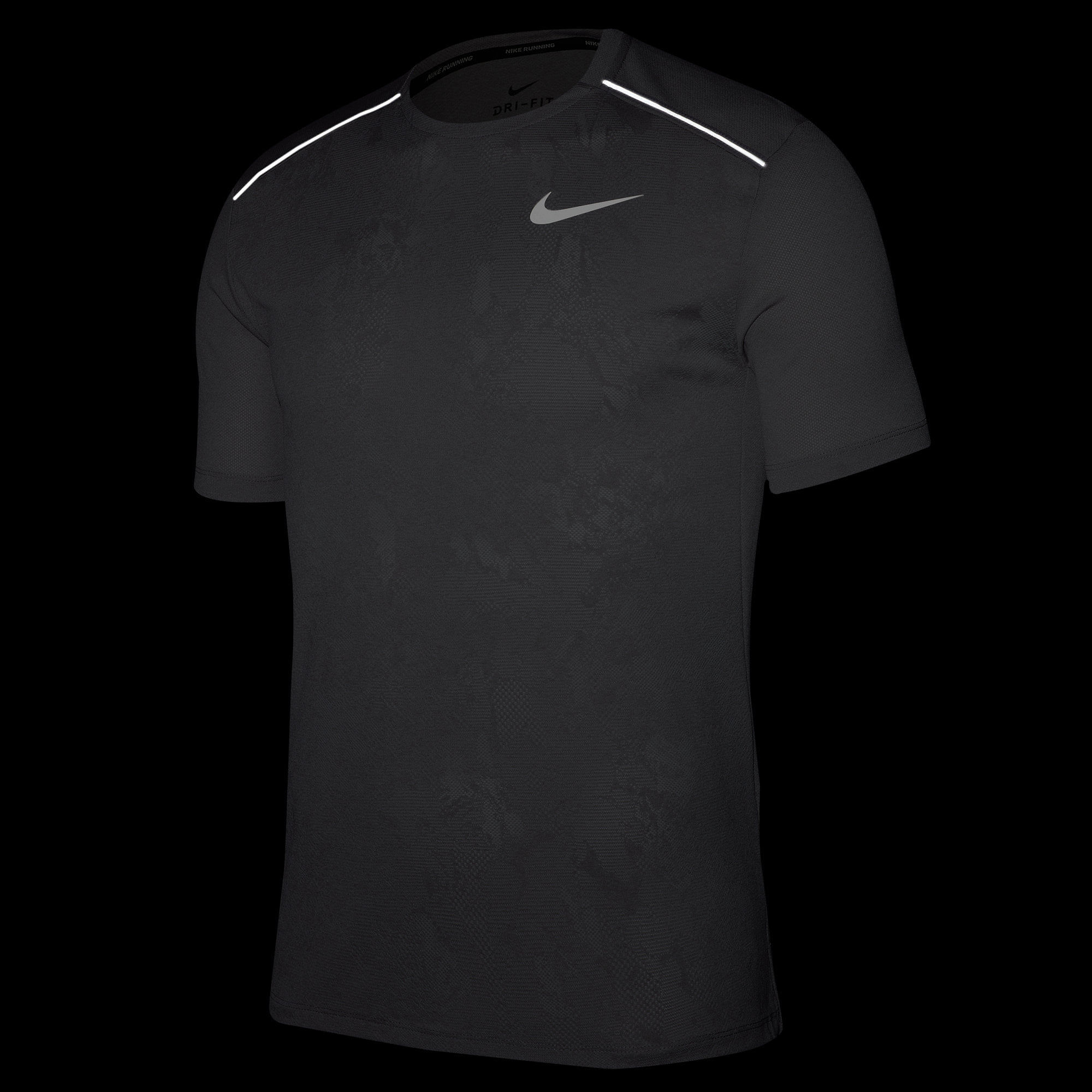 Nike M Nk Dry Miler Top Ss Jac Gx Camiseta Manga Corta gris de hombre para correr