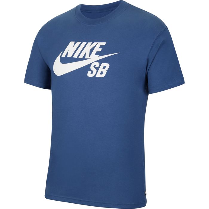 Camiseta-Manga-Corta-nike-para-hombre-M-Nk-Sb-Tee-Logo-para-moda-color-azul.-Frente-Sin-Modelo