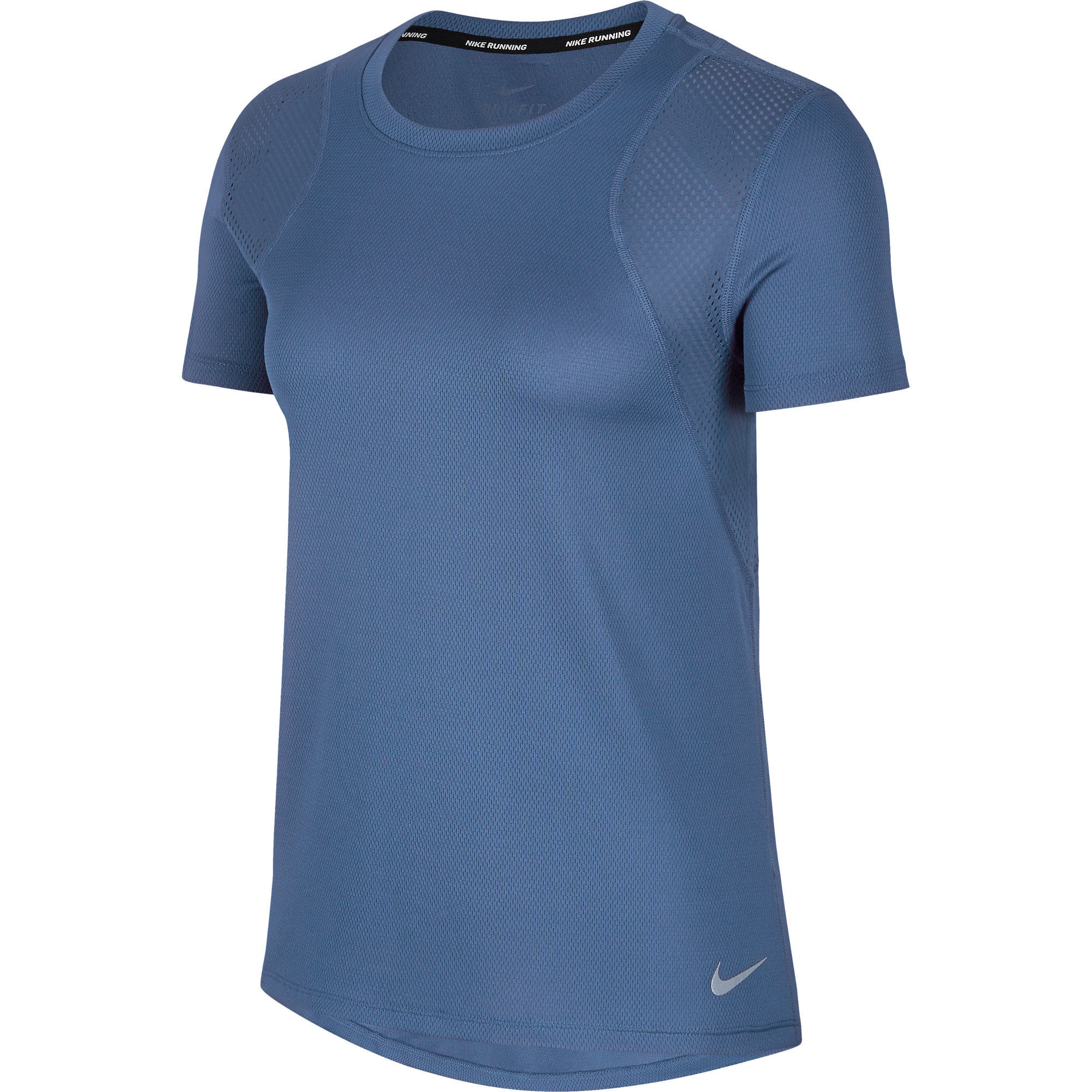 Nike W Nk Run Top Ss Camiseta Manga Corta azul de mujer para correr