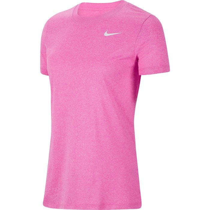 Camiseta-Manga-Corta-nike-para-mujer-W-Nk-Dry-Leg-Tee-Crew-para-entrenamiento-color-rosado.-Frente-Sin-Modelo