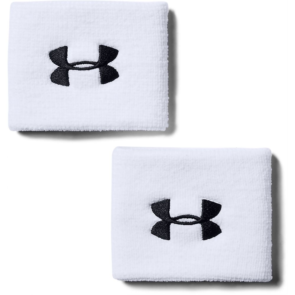 UA Performance Wristbands Muñequeras blanco de hombre para entrenamiento