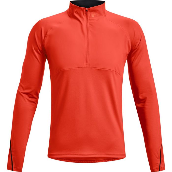 Camiseta-Manga-Larga-under-armour-para-hombre-Ua-Qualifier-Run-2.0-1-2-Zip-para-correr-color-naranja.-Frente-Sin-Modelo