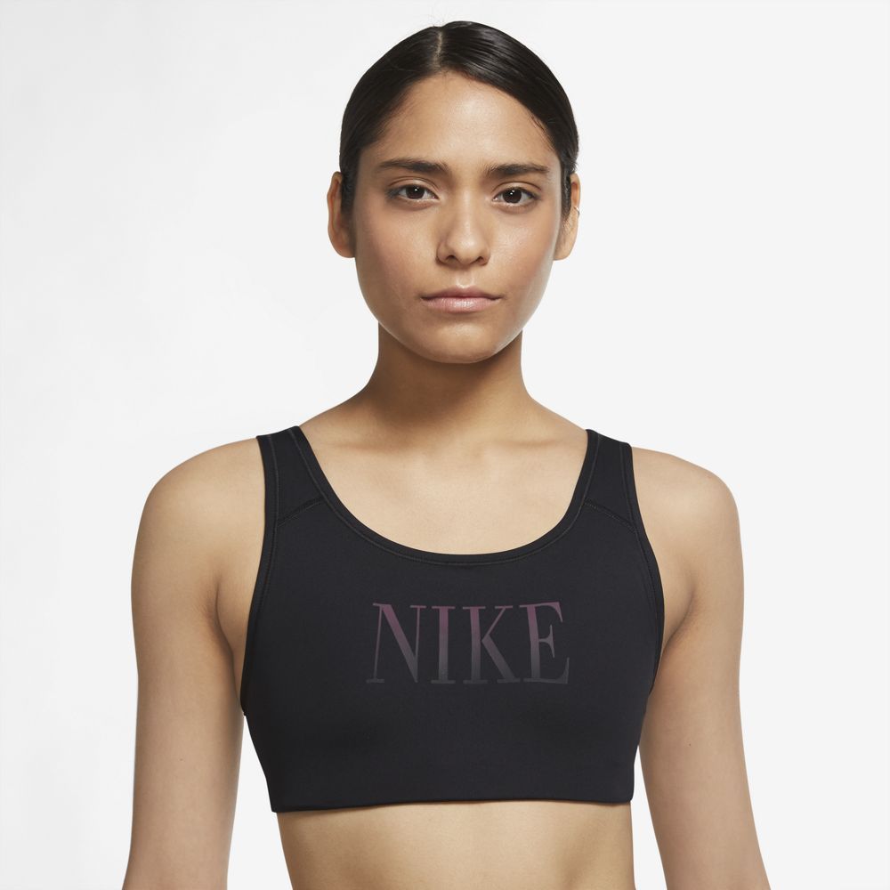 Nike W Nk Df Swsh  Scp Bk Bra Nike Top negro de mujer para entrenamiento