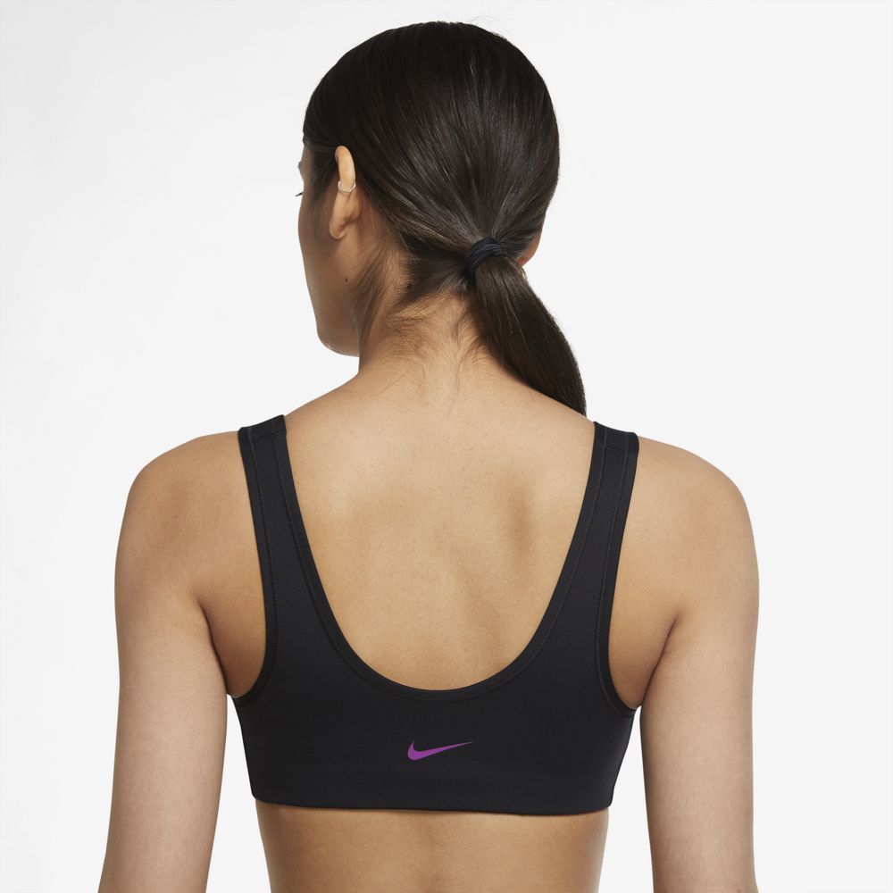 Nike W Nk Df Swsh  Scp Bk Bra Nike Top negro de mujer para entrenamiento