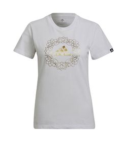 Camiseta-Manga-Corta-adidas-para-mujer-W-Fl-Mnd-G-T-para-moda-color-blanco.-Frente-Sin-Modelo