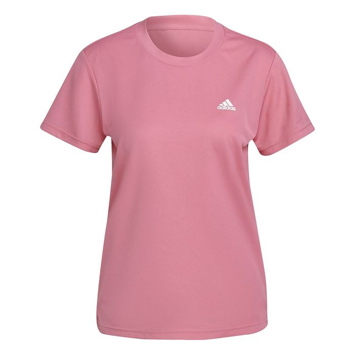 Camiseta-Manga-Corta-adidas-para-mujer-W-Sl-T-para-entrenamiento-color-rosado.-Frente-Sin-Modelo