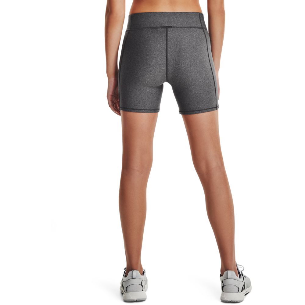 UA Armour Mid Rise Middy Licra gris de mujer para entrenamiento