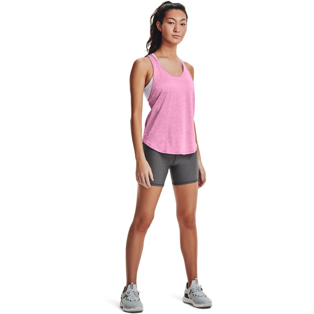 UA Armour Mid Rise Middy Licra gris de mujer para entrenamiento