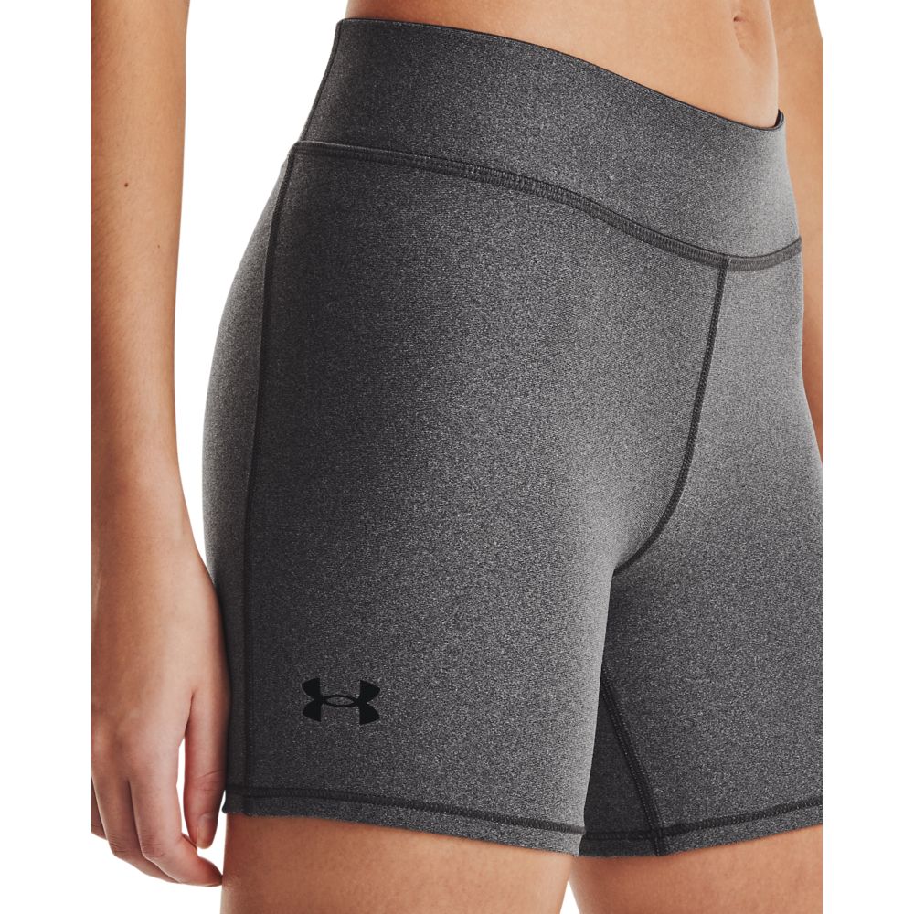 UA Armour Mid Rise Middy Licra gris de mujer para entrenamiento