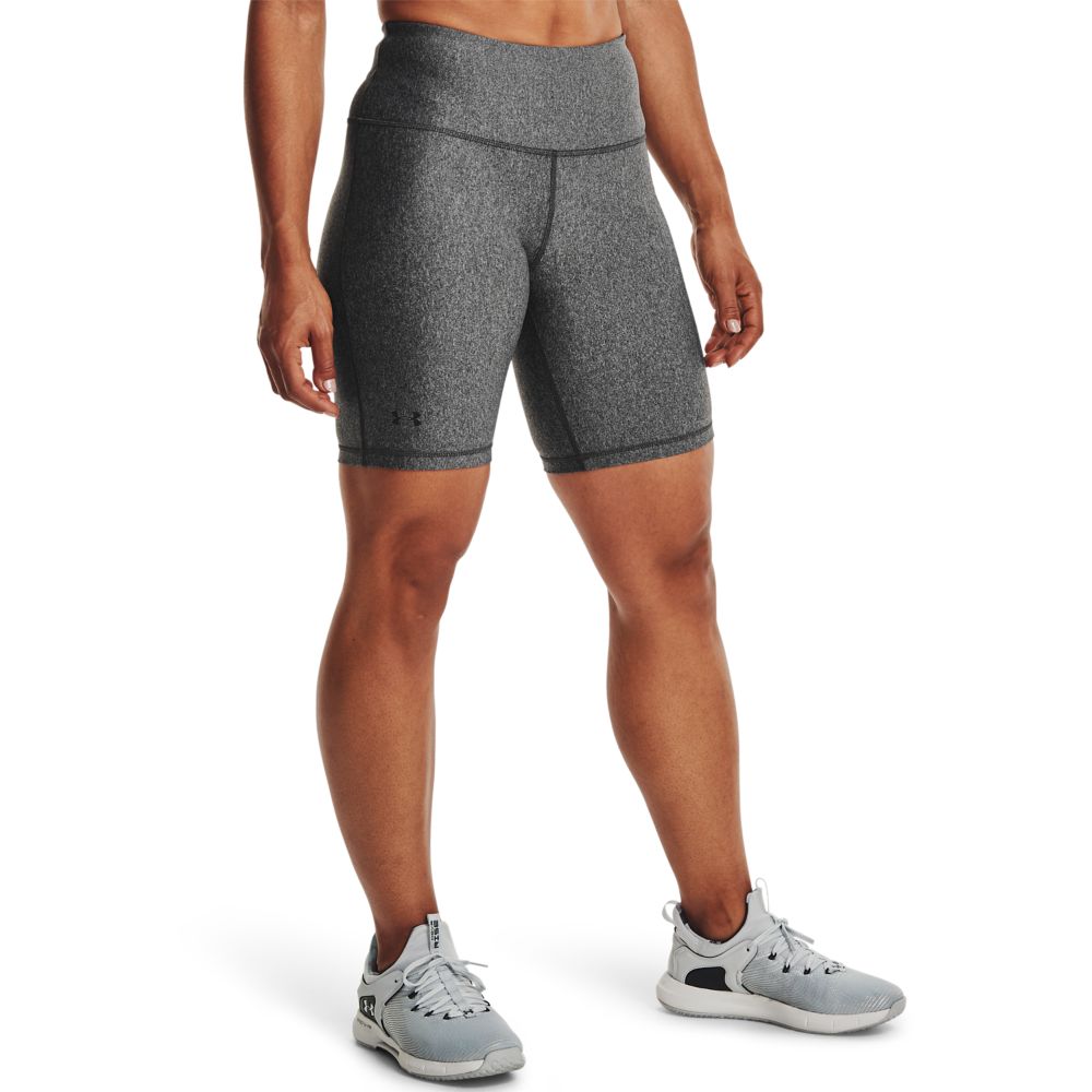 UA Armour Bike Short Licra gris de mujer para entrenamiento
