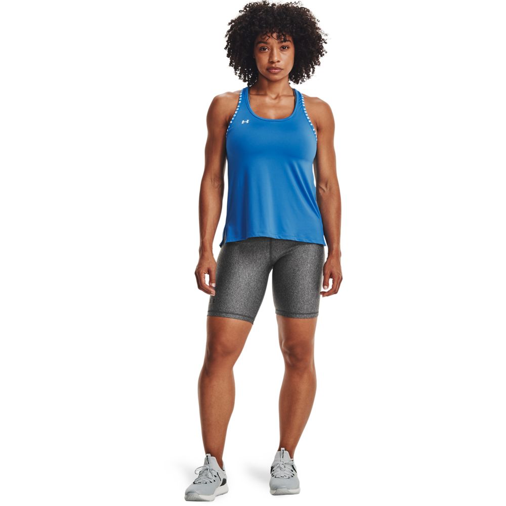 UA Armour Bike Short Licra gris de mujer para entrenamiento