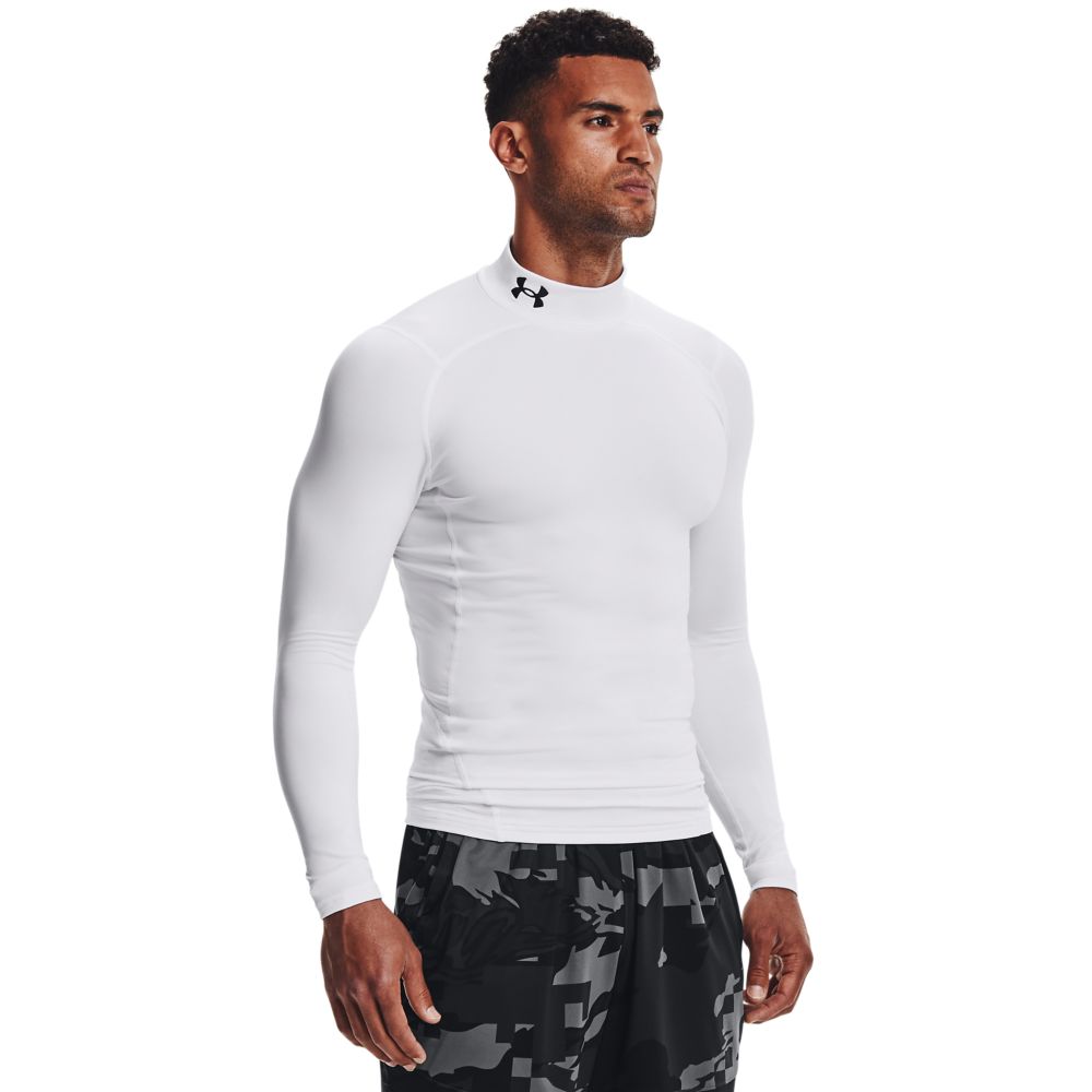 UA Camiseta de Compresión blanco ColdGear® Armour Mock de hombre para entrenamiento