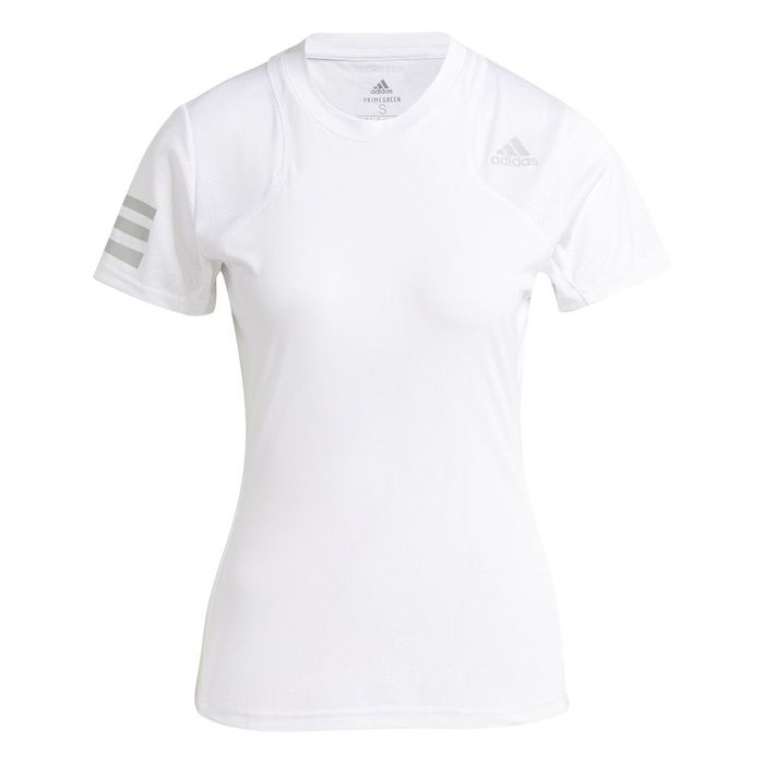 Camiseta-Manga-Corta-adidas-para-mujer-Club-Tee-para-tenis-color-blanco.-Frente-Sin-Modelo