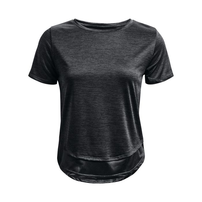 Camiseta-Manga-Corta-under-armour-para-mujer-Ua-Tech-Vent-Ss-para-entrenamiento-color-negro.-Frente-Sin-Modelo