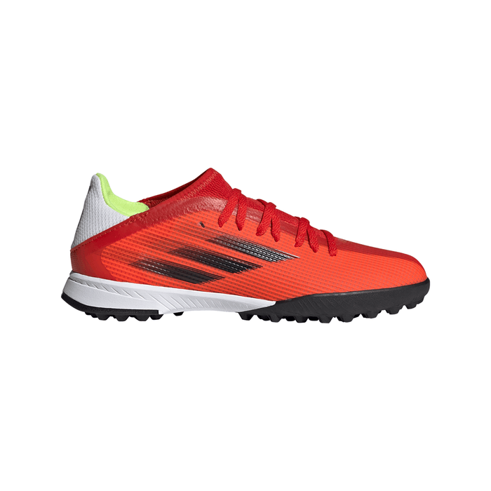 Guayos-adidas-para-niño-X-Speedflow.3-Tf-J-para-futbol-color-rojo.-Lateral-Externa-Derecha