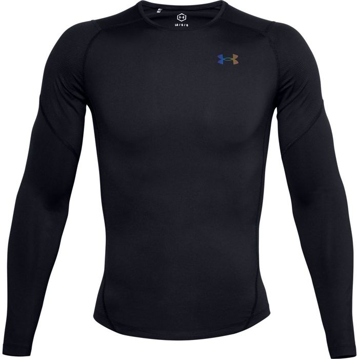 Camiseta-De-Compresion-under-armour-para-hombre-Ua-Hg-Rush-2.0-Comp-Ls-para-entrenamiento-color-negro.-Frente-Sin-Modelo
