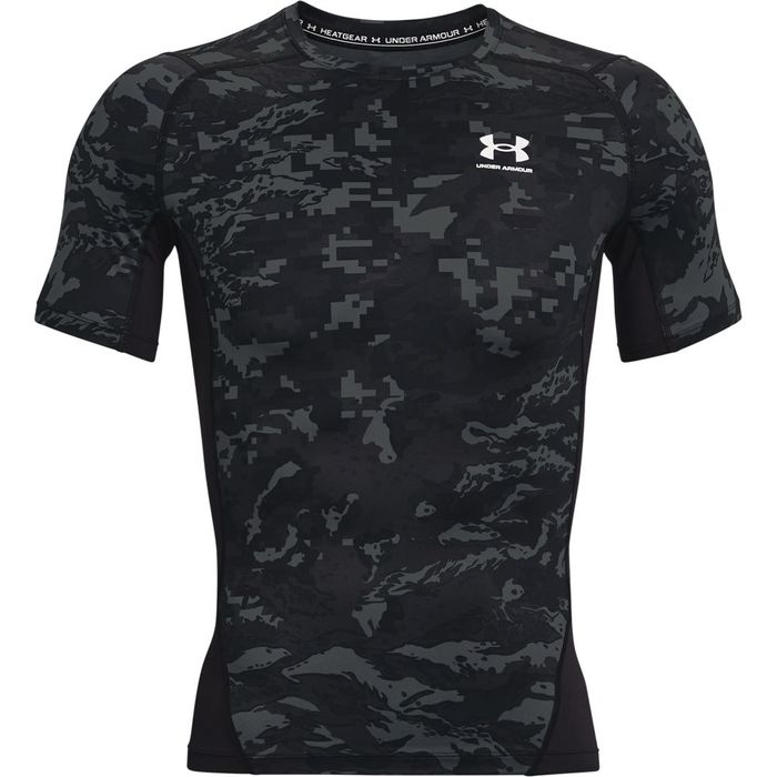 Camiseta-De-Compresion-under-armour-para-hombre-Ua-Hg-Armour-Camo-Comp-Ss-para-entrenamiento-color-negro.-Frente-Sin-Modelo