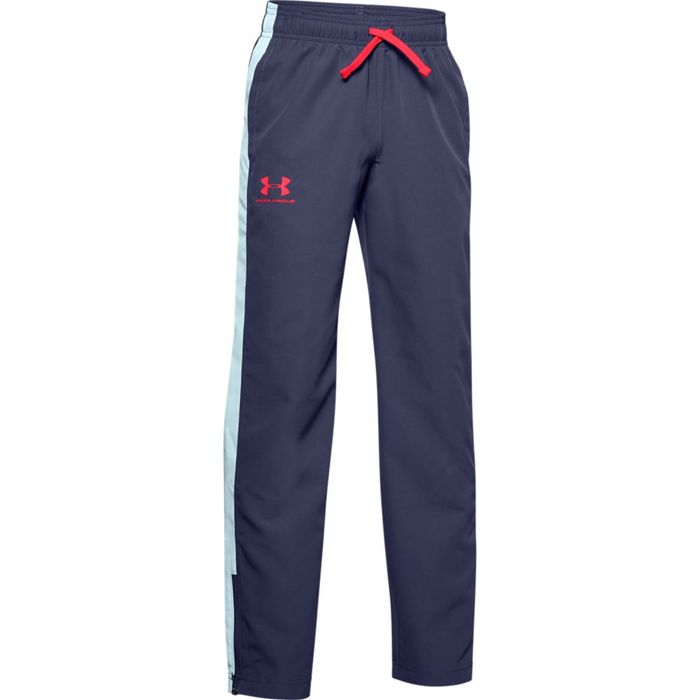 Pantalon-under-armour-para-niño-Ua-Woven-Track-Pants-para-entrenamiento-color-azul.-Frente-Sin-Modelo