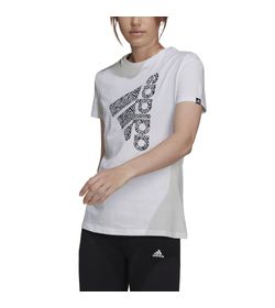 Camiseta-Manga-Corta-adidas-para-mujer-W-Vrtcl-Zbr-G-T-para-entrenamiento-color-blanco.-Frente-Sobre-Modelo