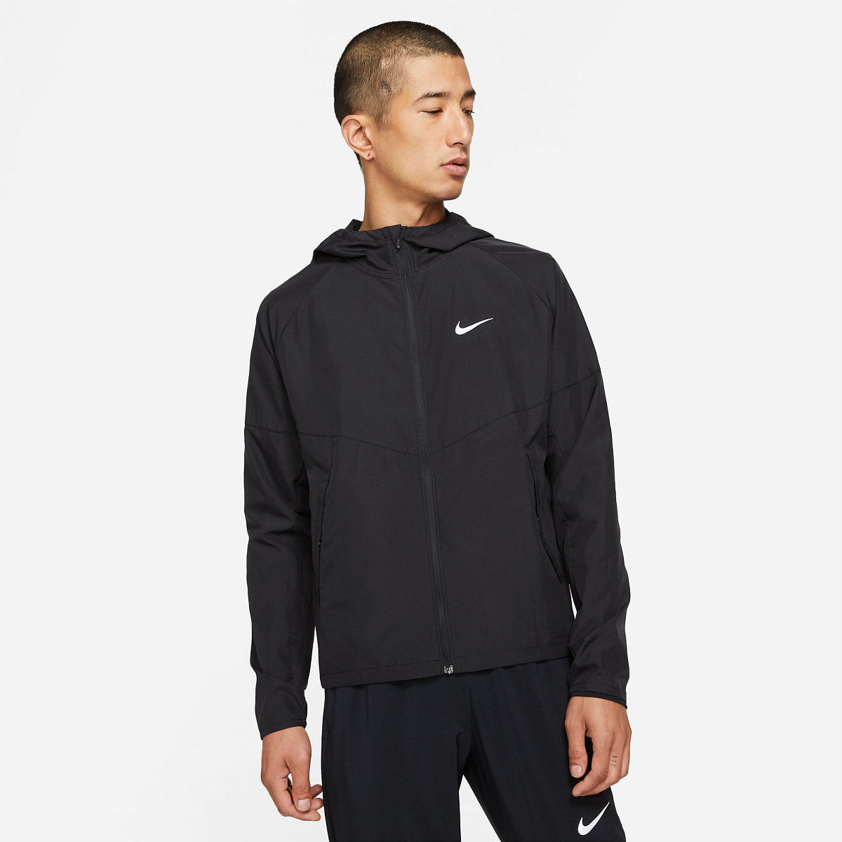 Nike M Nk Rpl Miler Jkt Chaqueta negro de hombre para correr