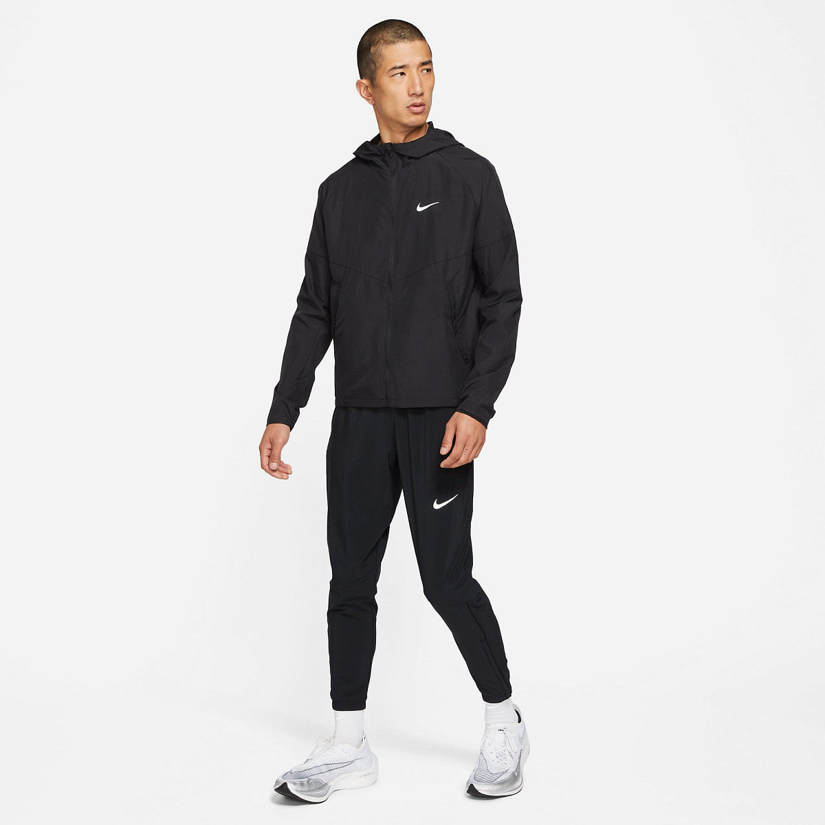 Nike M Nk Rpl Miler Jkt Chaqueta negro de hombre para correr