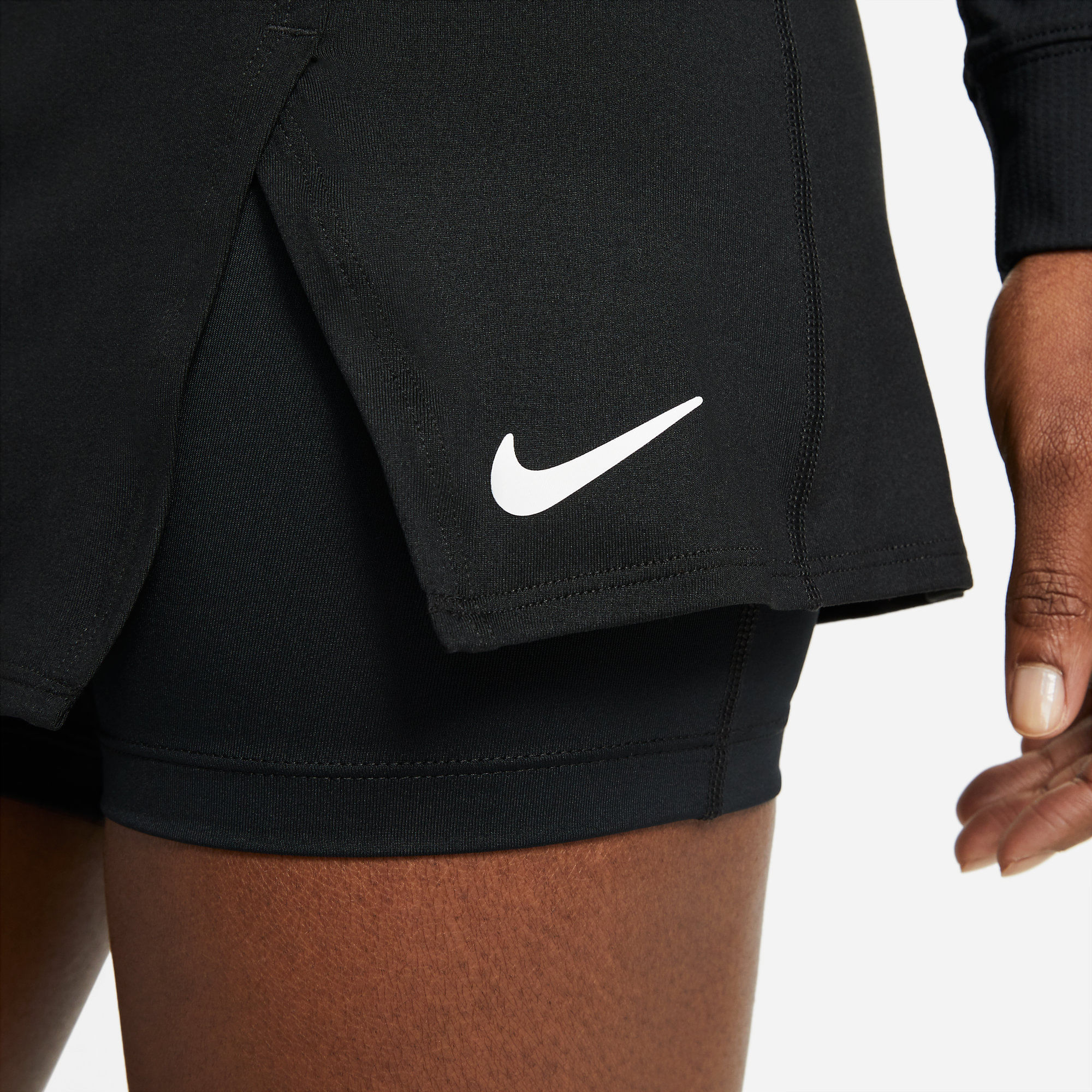 Nike W Nkct Victory Skirt Str Falda negra de mujer para tenis