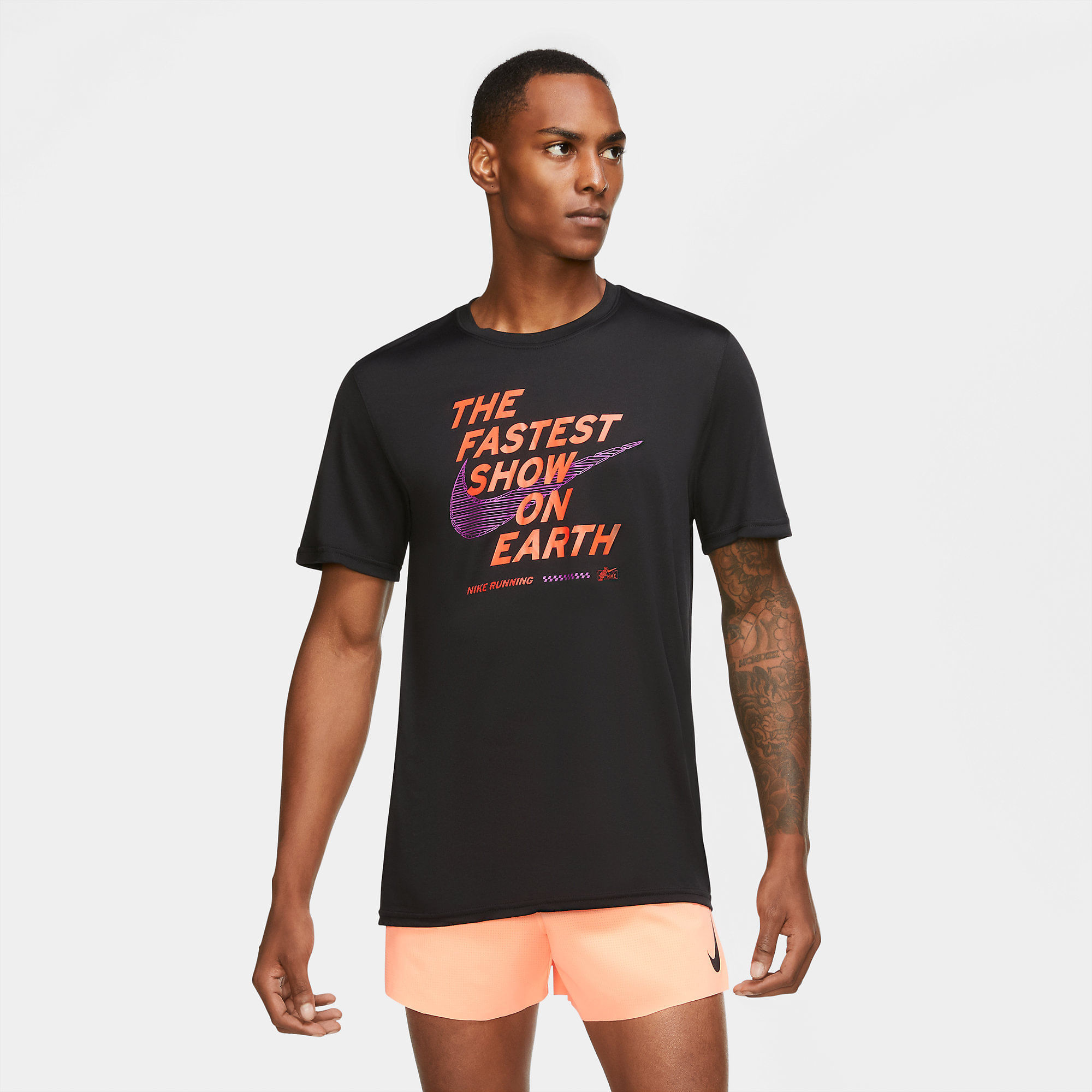 Nike M Nk Dry Tee Future Fast Camiseta Manga Corta negro de hombre para correr