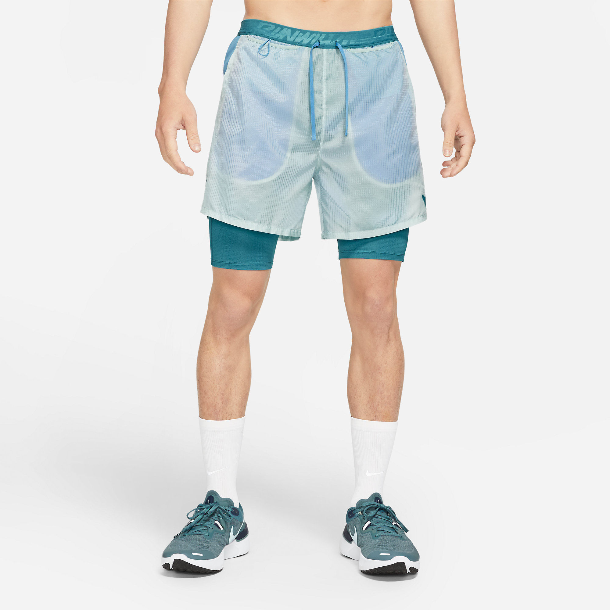 Nike M Nk Df Wld Rn Flx Strd 72In1 Pantaloneta azul de hombre para correr