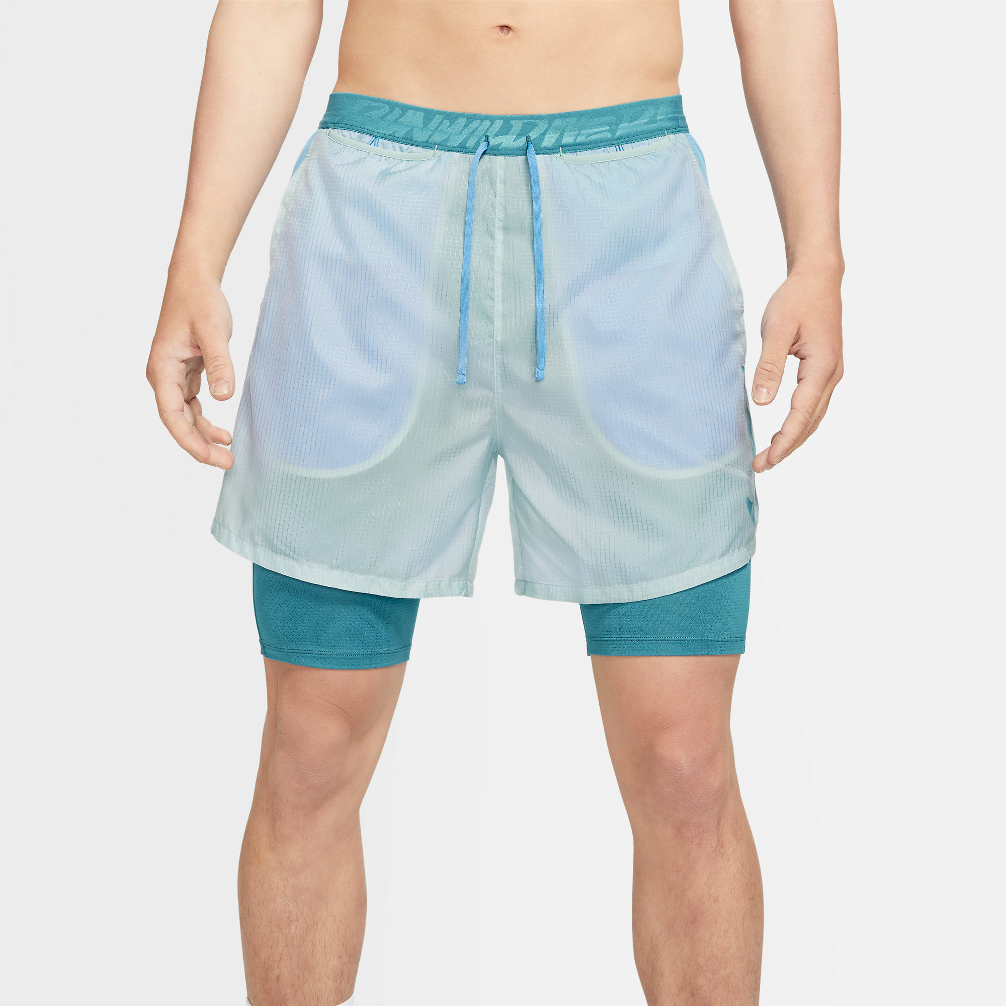 Nike M Nk Df Wld Rn Flx Strd 72In1 Pantaloneta azul de hombre para correr