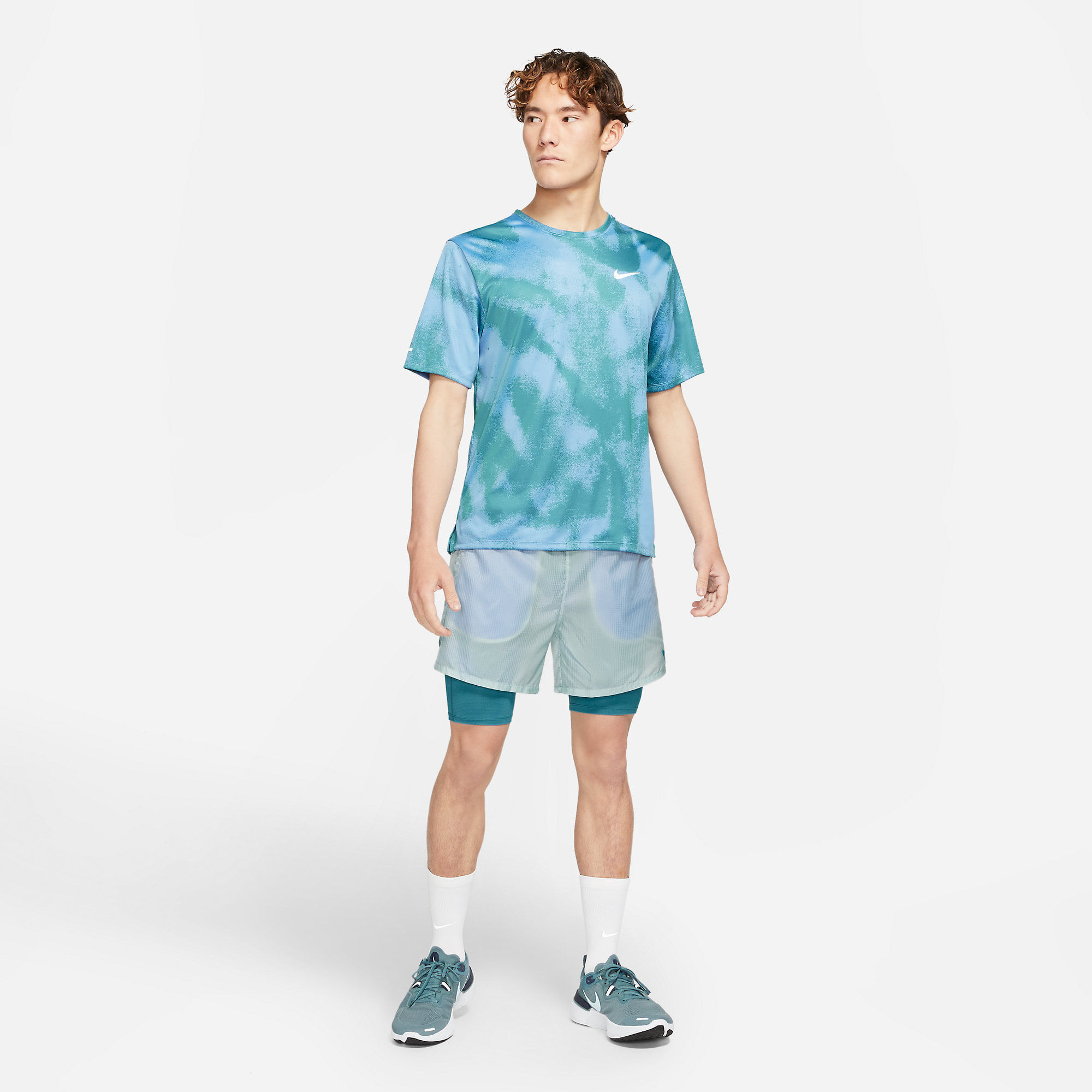 Nike M Nk Df Wld Rn Flx Strd 72In1 Pantaloneta azul de hombre para correr